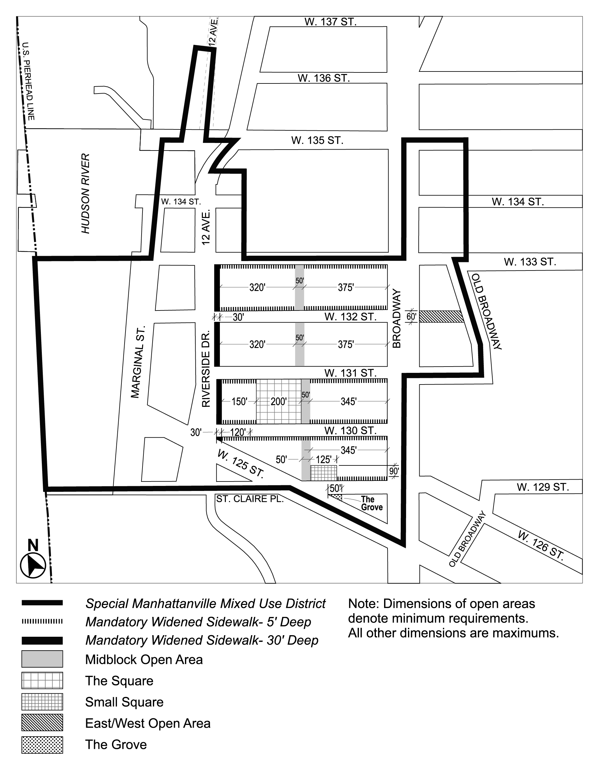 ARTICLE X, Chapter 4, Appendix A: Special Manhattanville Mixed Use District Plan, Map 7 ("Mandatory Open Areas") amended per 135th Street Rezoning (N 230207 ZRM), adopted 23rd October, 2024