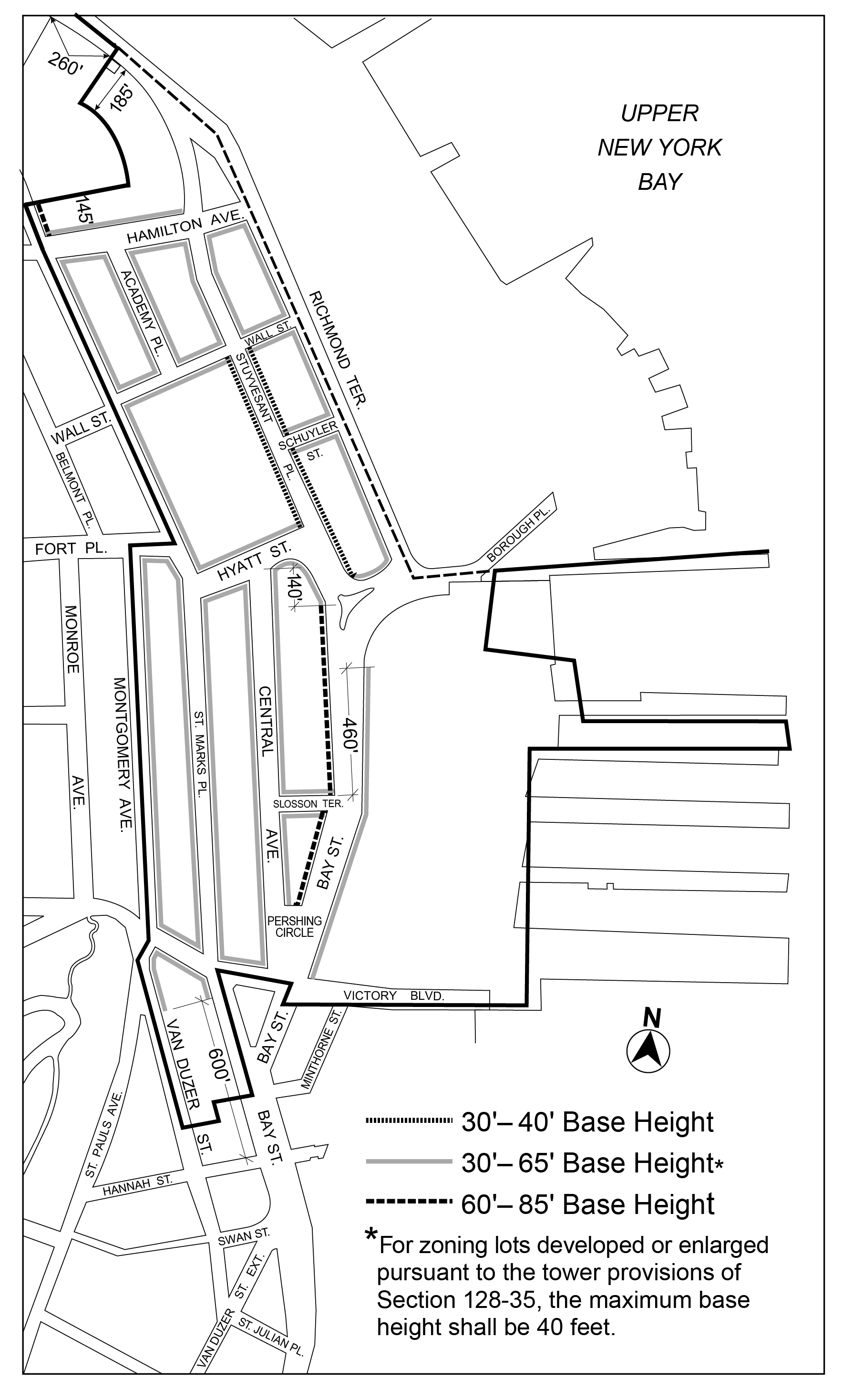 Article XII, Chapter 8, Appendix, Map 3 (Minimum and Maximum Base Heights) amended per <a class='sec-link-inline' target='_blank' href='/article-iii/chapter-7#37-59'><span>37-59</span></a> Hamilton Ave (N 250320 ZRR), 16th April, 2026