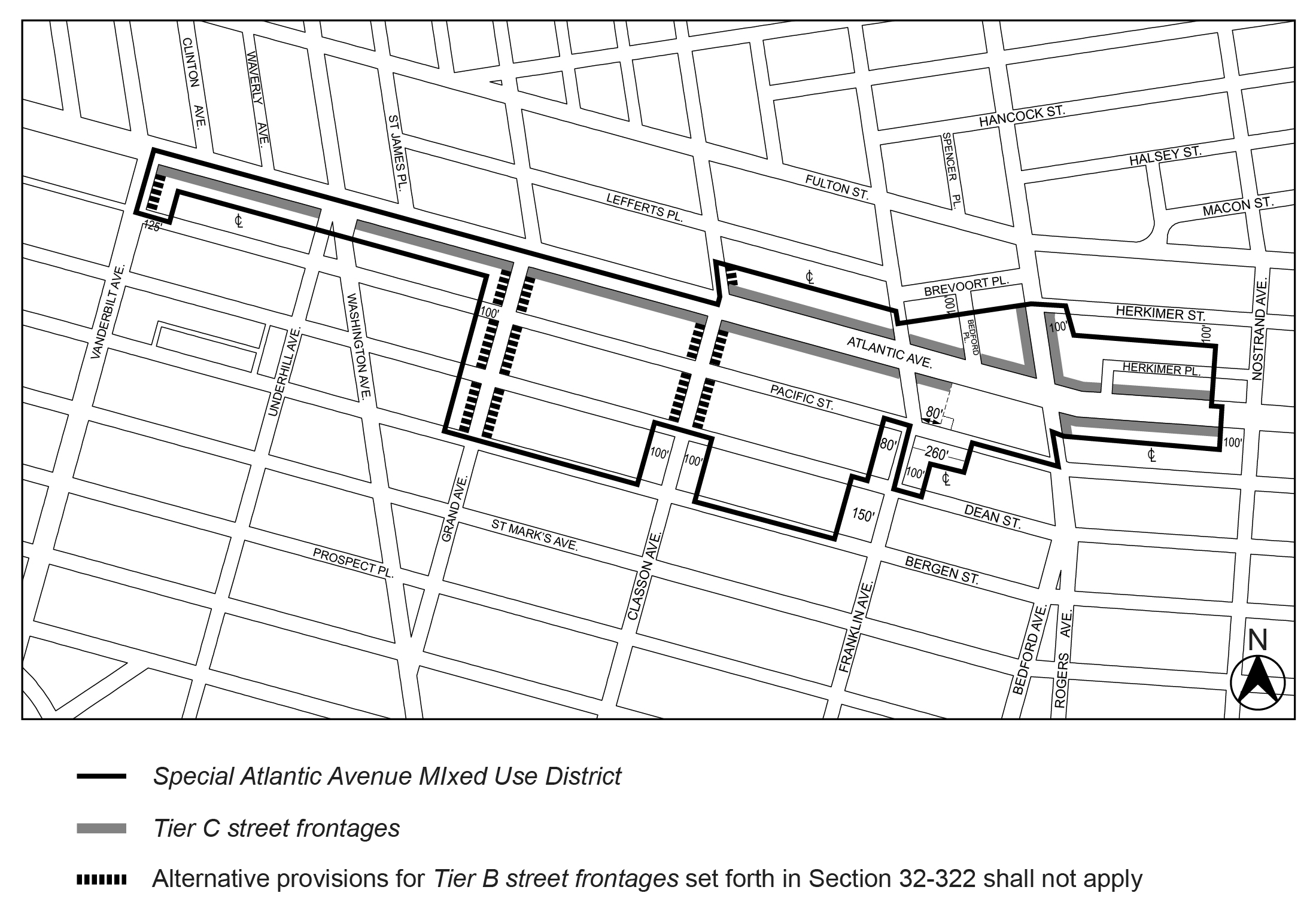 Special Atlantic Avenue Mixed Use Plan  Map 1 – Designated Streetscape Frontages