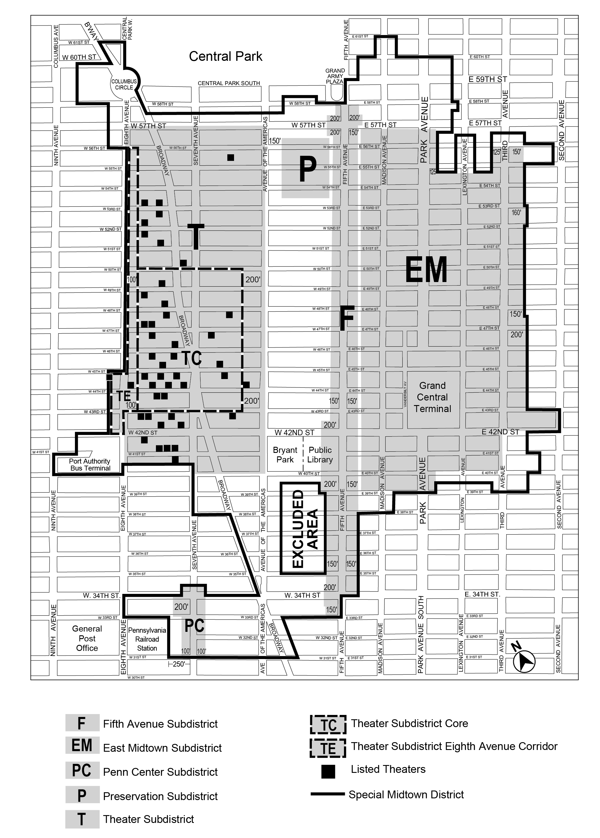 Article VIII, Chapter 1: Special Midtown District. Appendix A. Map 1: Special Midtown District and Subdistricts