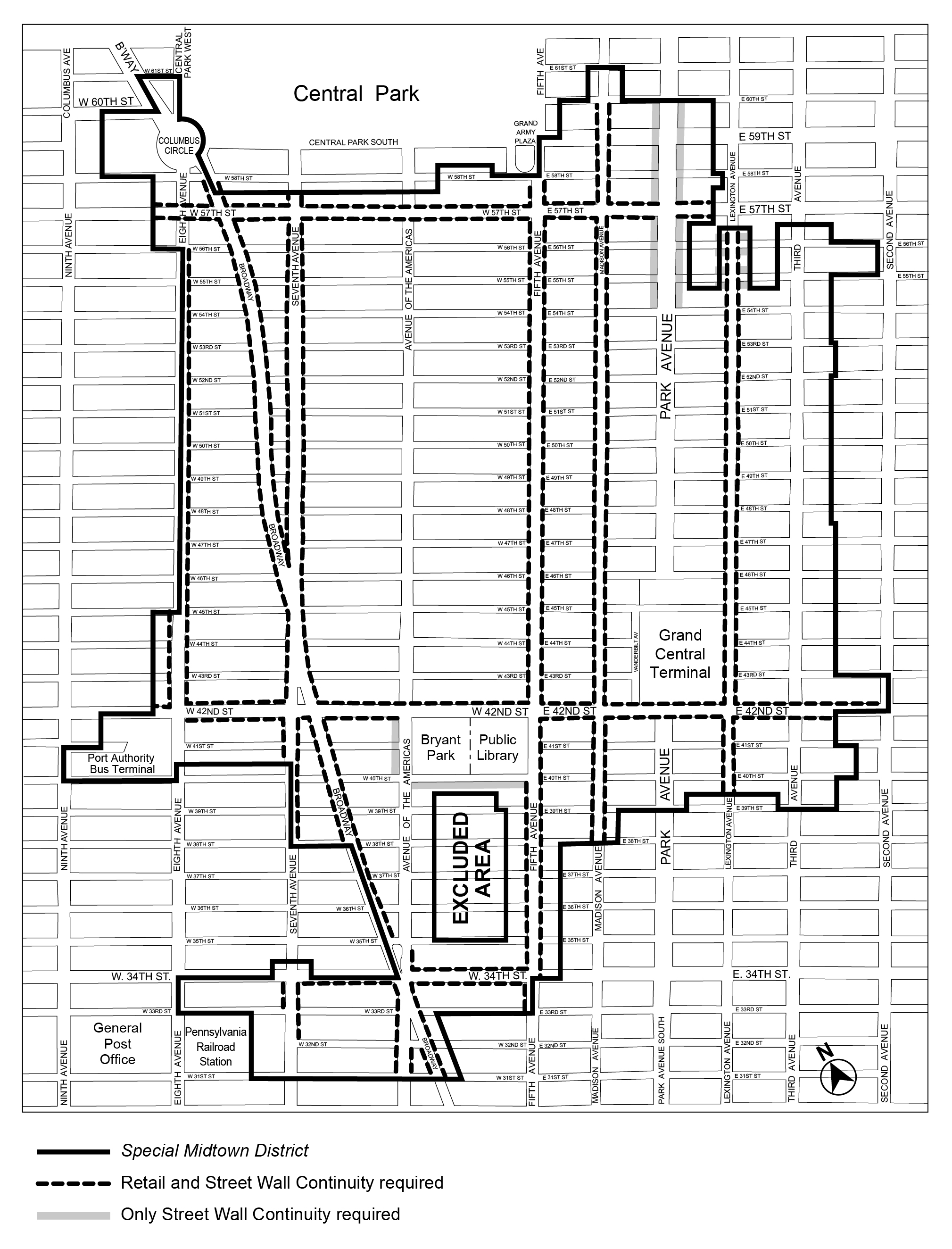 Amended Article VIII, Chapter 1: Special Midtown District. Appendix A. Map 3 (Retail and Street Wall Continuity) per MSMX text amendment (N 250186 ZRM), adopted 14th August, 2025