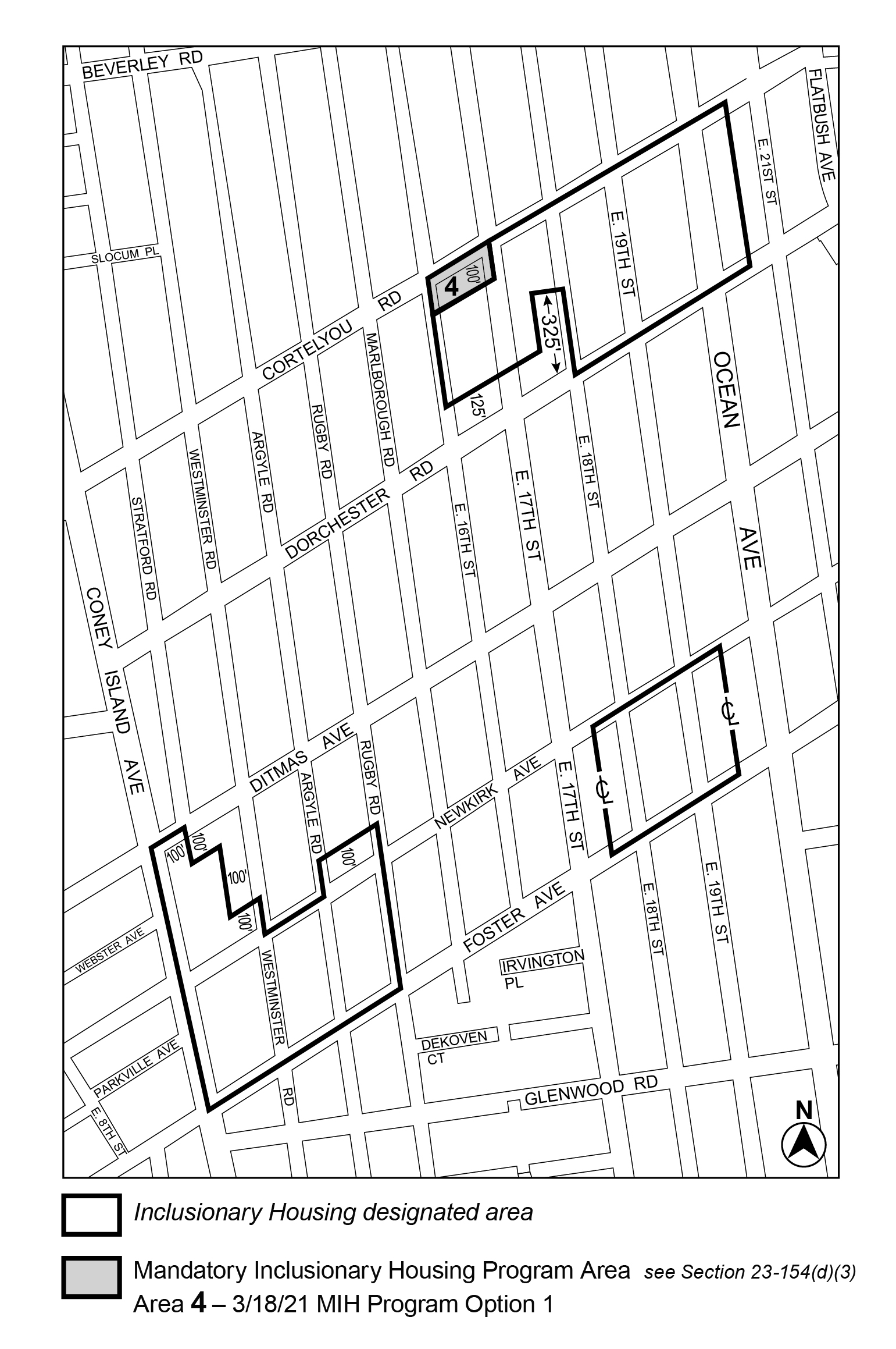 APPENDIX F. BK CD 14, Map 3, MIH area 4 per 1620 Cortelyou Road (N 180497 ZRK), adopted 18 March, 2021