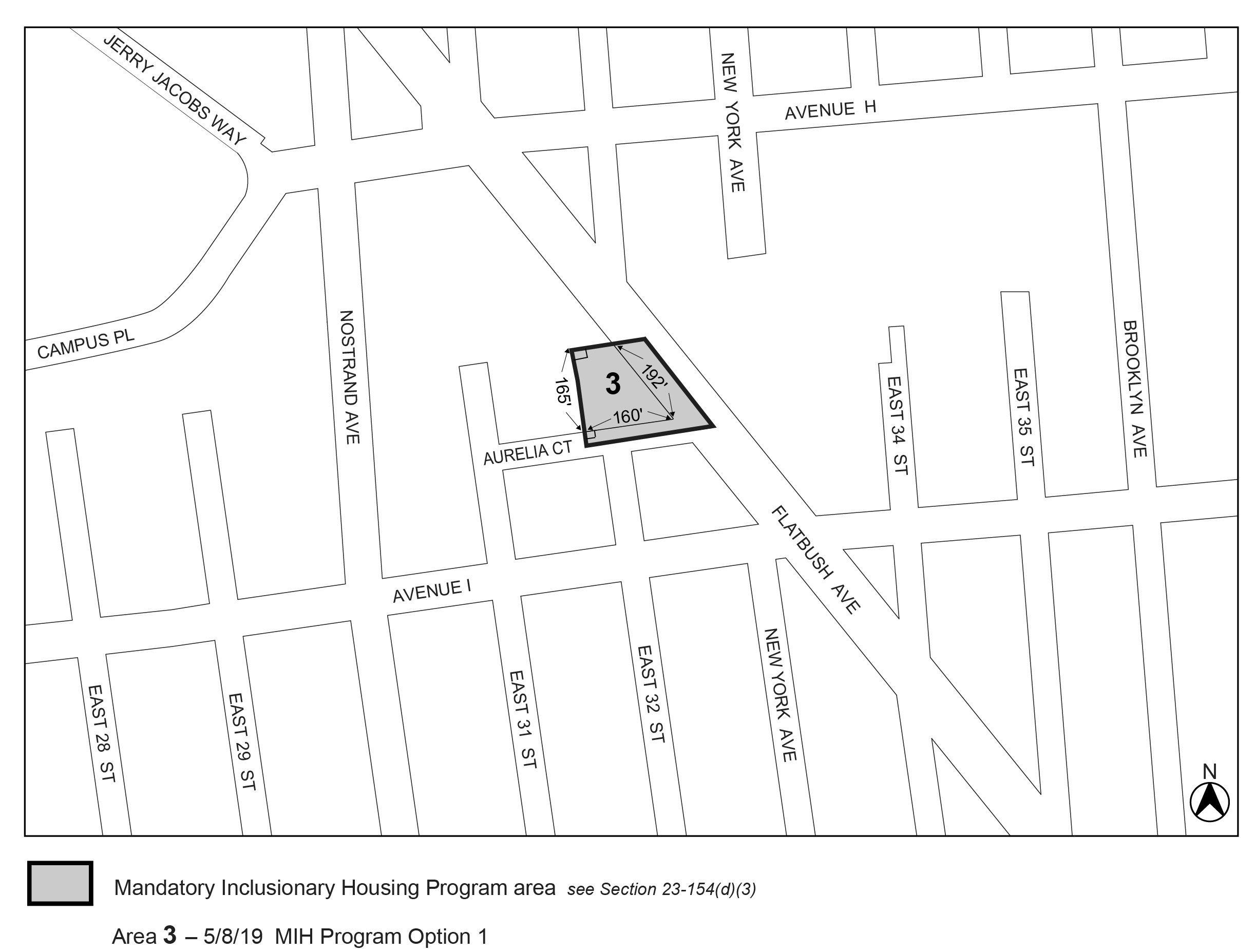 APPENDIX F, BK, CD 14, Map 5, MIH area 3 per 1640 Flatbush Avenue (N 190054 ZRK) adopted 8 May, 2019