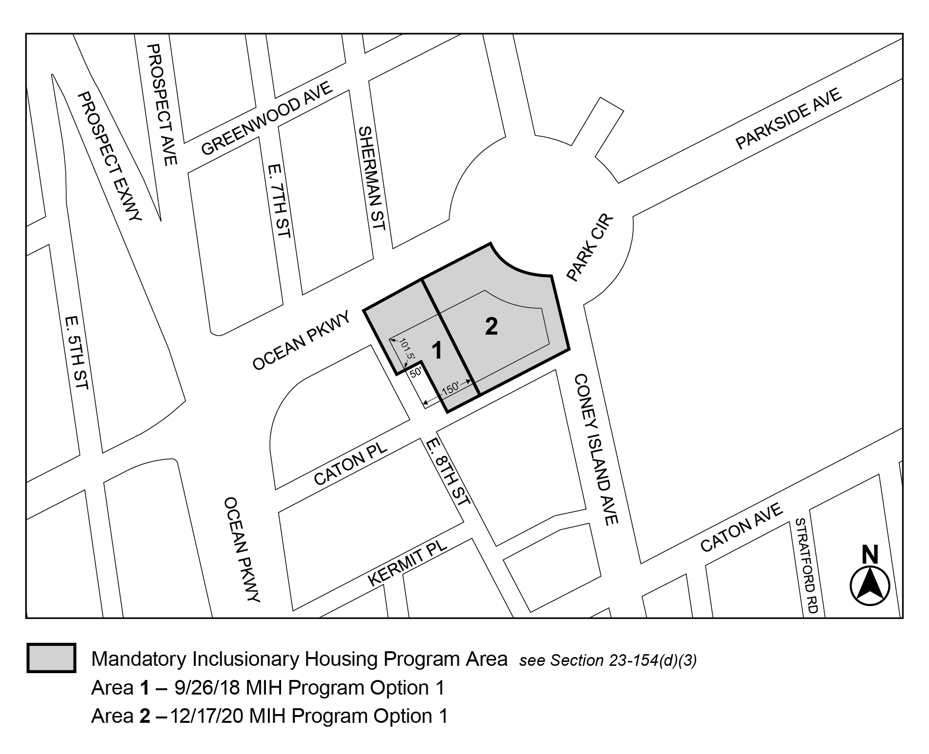 APPENDIX F, Brooklyn CD 7, Map 3, MIH areas 1, 2, effective date 17 December, 2020