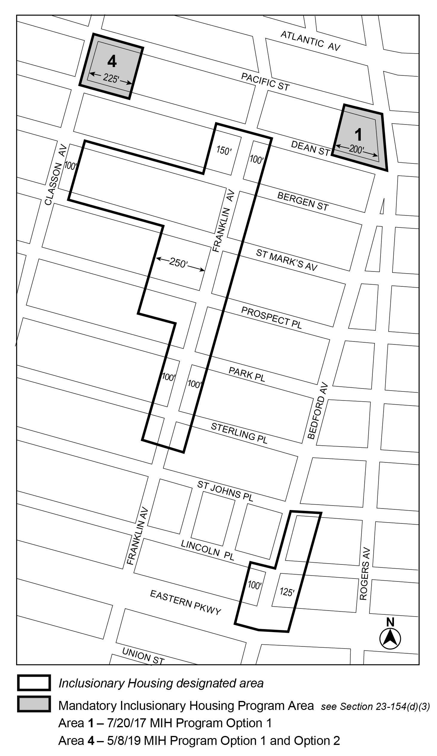 APPENDIX F, Brooklyn CD 8, Map 1, MIH areas 1 and 4