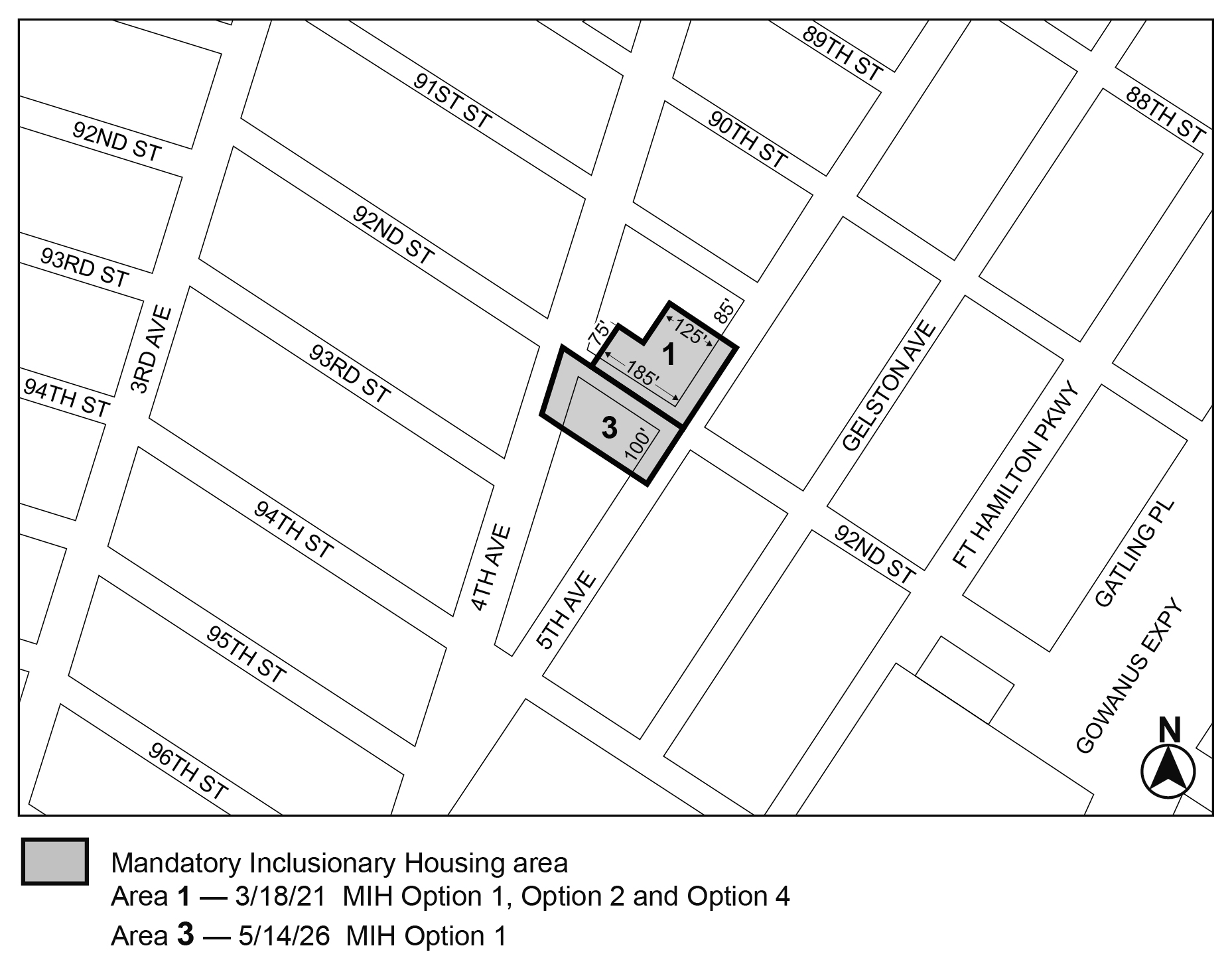 APPENDIX F, Brooklyn CD 10, Map 2, MIH area 3, per 9201 4th Ave (N 260049 ZRK), adopted 14th May, 2026
