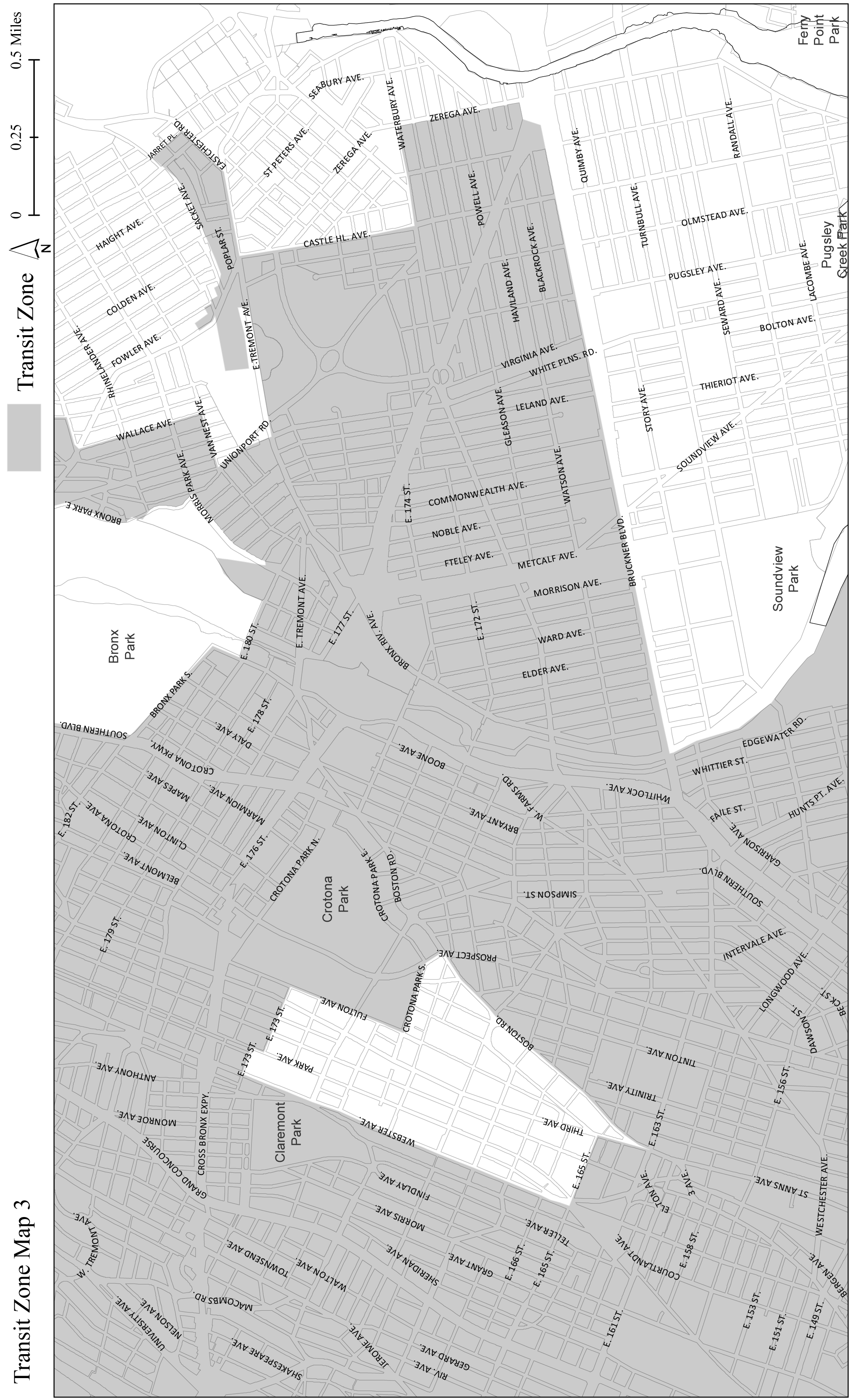 TZ Map 3 adopted per Special Eastchester-East Tremont Corridor District text amendment (N 240016 ZRX), adopted 15 August, 2024