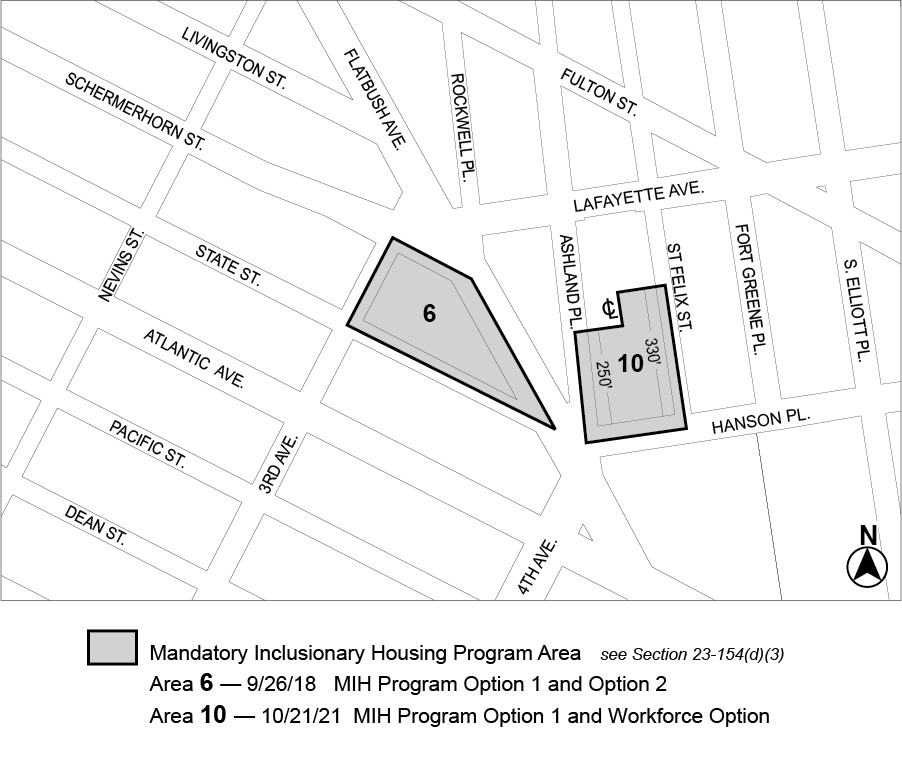 APPENDIX F, BK CD 2, Map 8, MIH area 10 (Option 1, Workforce Option) per 130 St Felix Street (N 210279 ZRK)