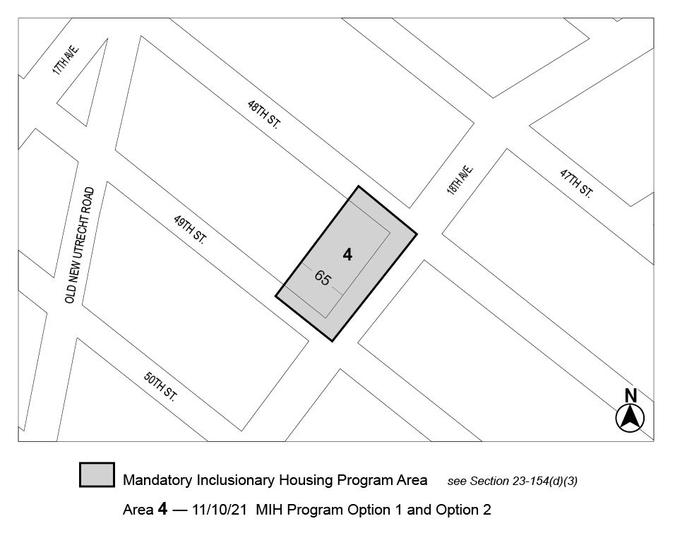 1776 48th Street (N 200297 ZRK) added Map 4 Area 4 to APPENDIX F (BK CD12) (Option 1, Option 2)