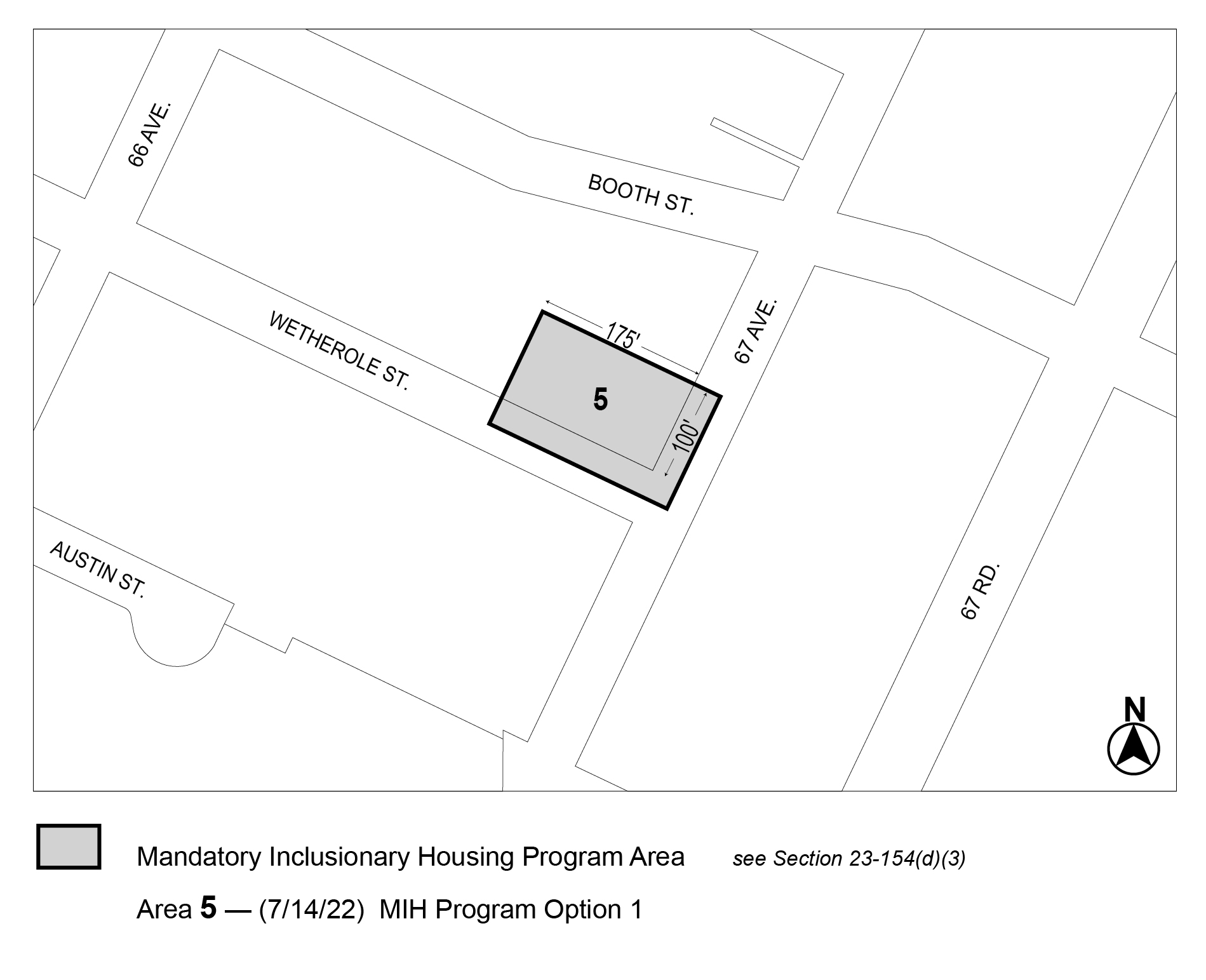 APPENDIX F QN CD6 Map 5 Area 5, adopted per Wetherole St and 67th Ave (N 210376 ZRQ), adopted 14th July, 2022
