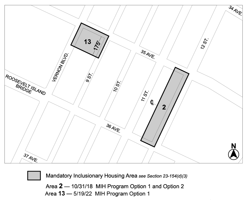 APPENDIX F Queens CD 1 Map 4. MIH area 13 added per <a class='sec-link-inline' target='_blank' href='/article-iii/chapter-5#35-01'><span>35-01</span></a> Vernon Blvd (N 220051 ZRQ), adopted 19th May 2022