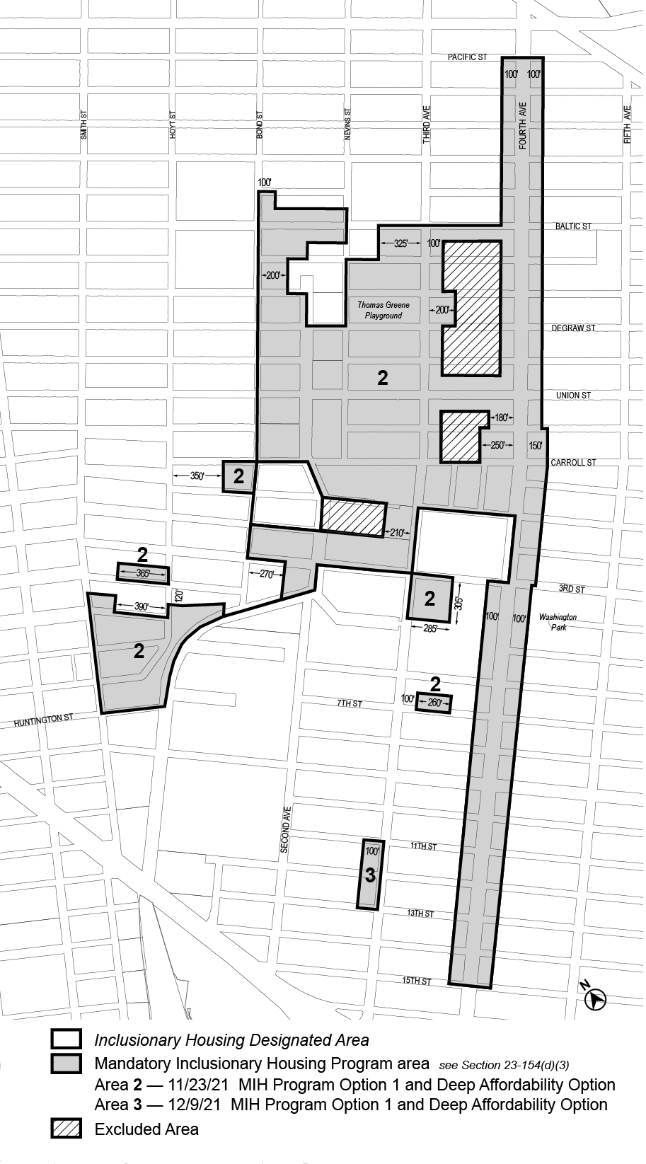 Added Area 3 to Map 1 of APPENDIX F CD6 Brooklyn (Option 1 and Deep Affordability Option), per 506 Third Avenue (N 210120 ZRK), adopted 9th December, 2021