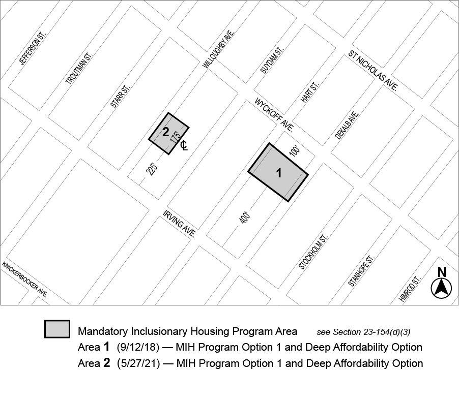 APPENDIX F, Brooklyn: - CD4, Map 2, Area 2, Option 1 and Deep Affordability Option (N 200343 ZRK, Suydam Street, 27 May, 2021